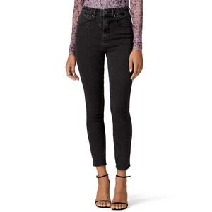 We The Free Yoke Front Skinny Jeans Fitted Mid Rise Black Denim Womens Size 29